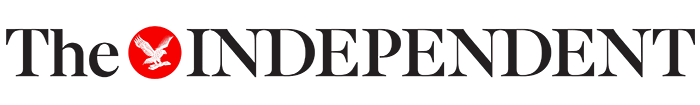 The independent logo in black and rred