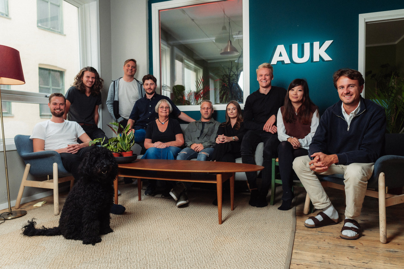 Photo · the Auk team in the early days — workshop, kitchen table, first prototypes everywhere